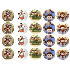 52007TZ set 20 caketoppers de zahar rotunde gata decupate cu Angelo e cel mai tare D5cm